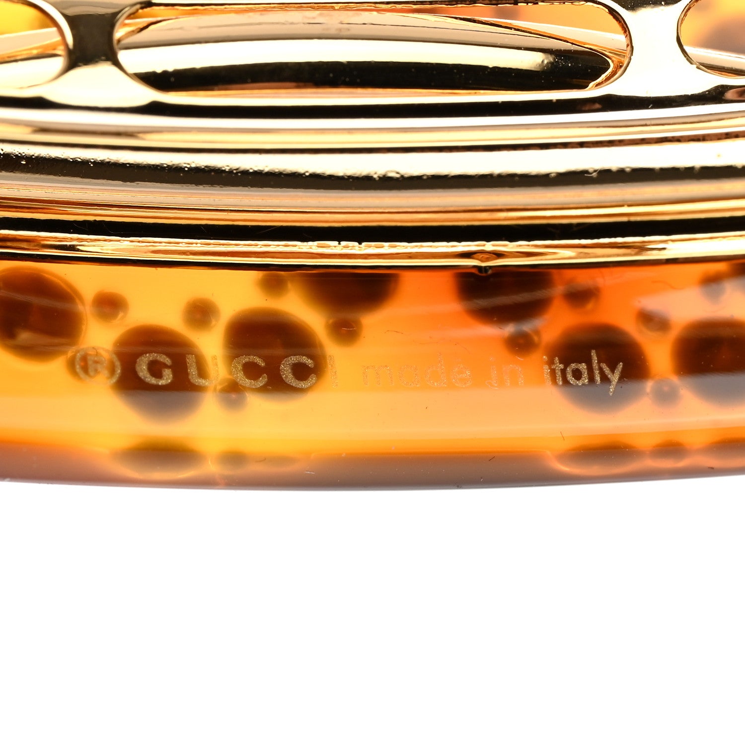 Gucci Resin Crystal Single Hair Barrette Tortoiseshell 3 of 3
