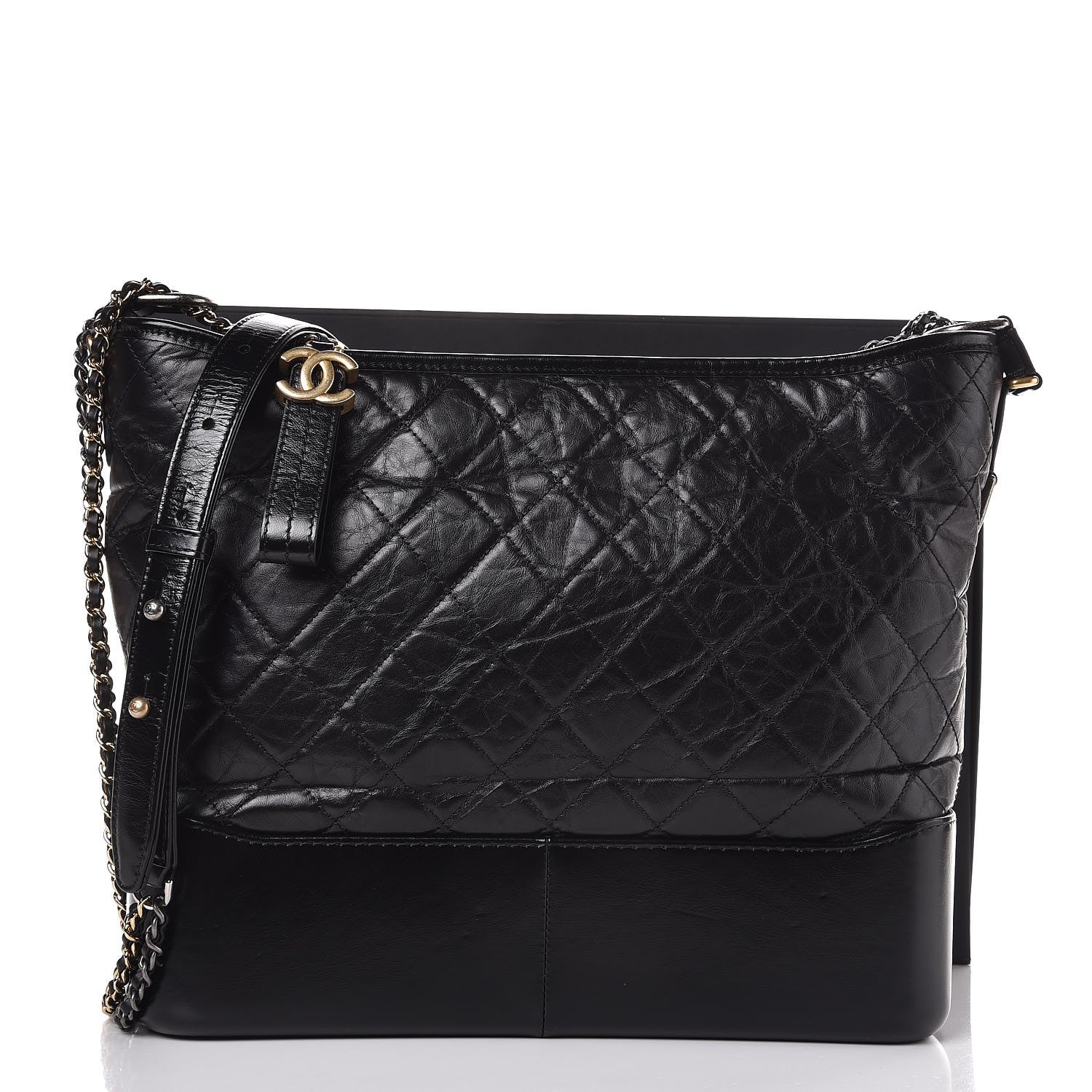 Chanel Aged Calfskin Quilted Large Gabrielle Hobo Black 10 of 10