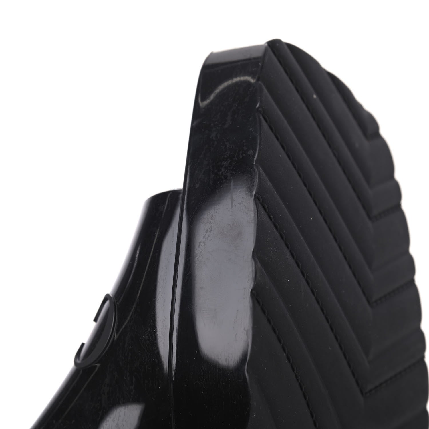 Gucci Rubber Gucci Logo Womens Platform 20/60mm Slide Sandals 40 Black 10 of 14