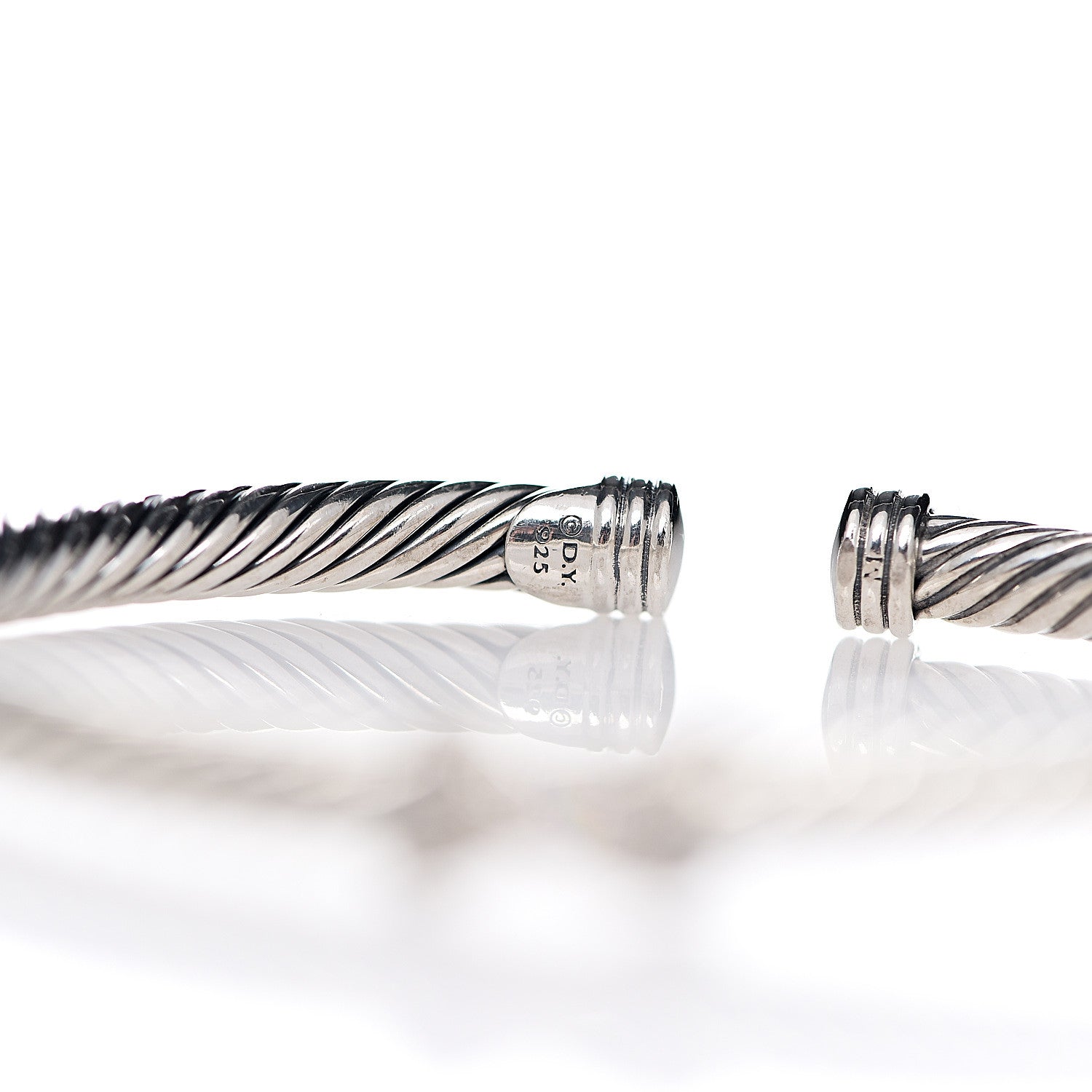 David Yurman Sterling Silver Diamond 4mm X Cable Bracelet 3 of 4