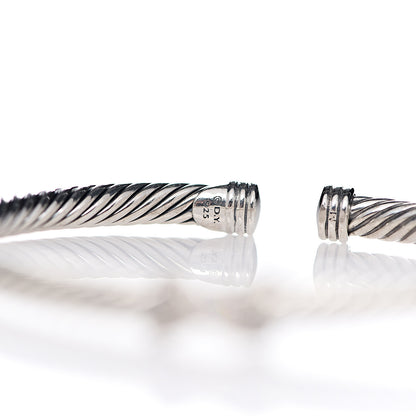 David Yurman Sterling Silver Diamond 4mm X Cable Bracelet 3 of 4