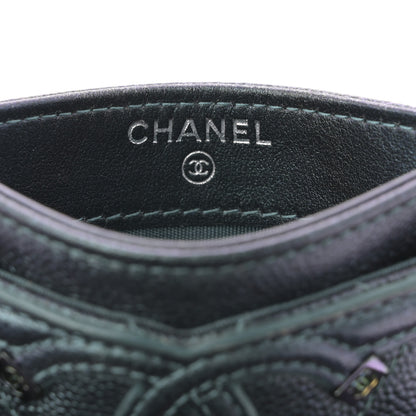 Chanel Iridescent Caviar Quilted Filigree Card Holder Dark Turquoise 6 of 7