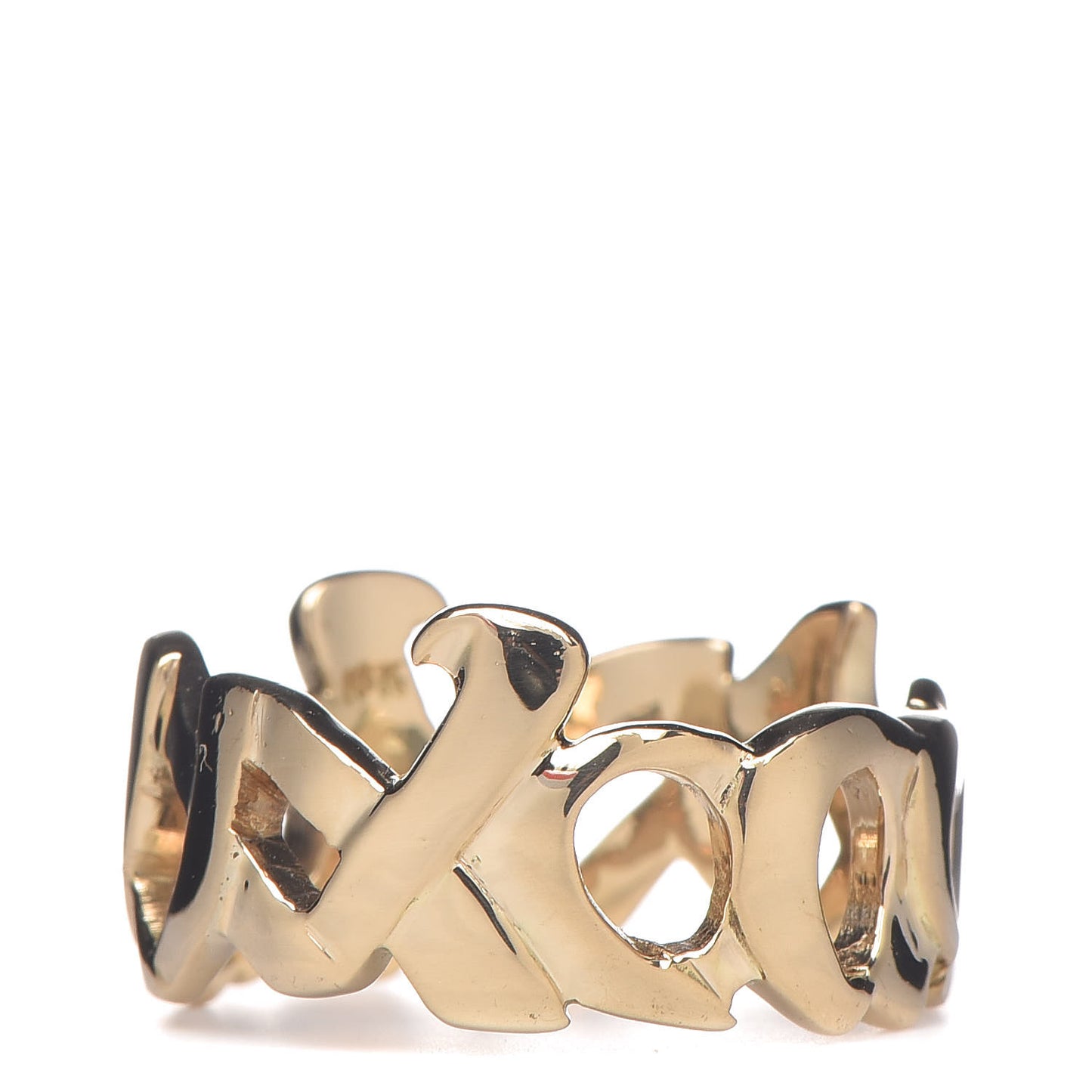 18K Yellow Gold Paloma Picasso Graffiti Love and Kisses Ring 51 5.75