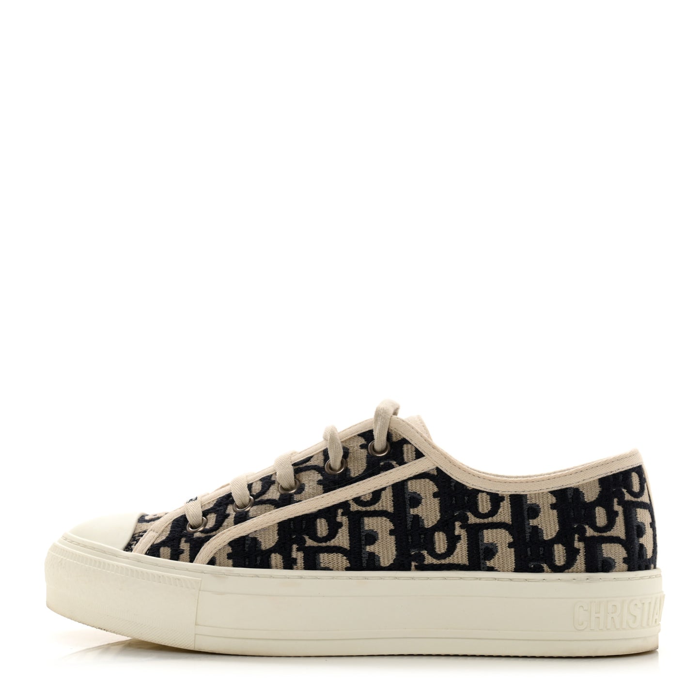 Canvas Oblique Walk'N'Dior Low Top Sneakers 37 Deep Blue