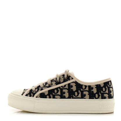 Christian Dior Canvas Oblique Walk'N'Dior Low Top Sneakers 37 Deep Blue 1 of 8