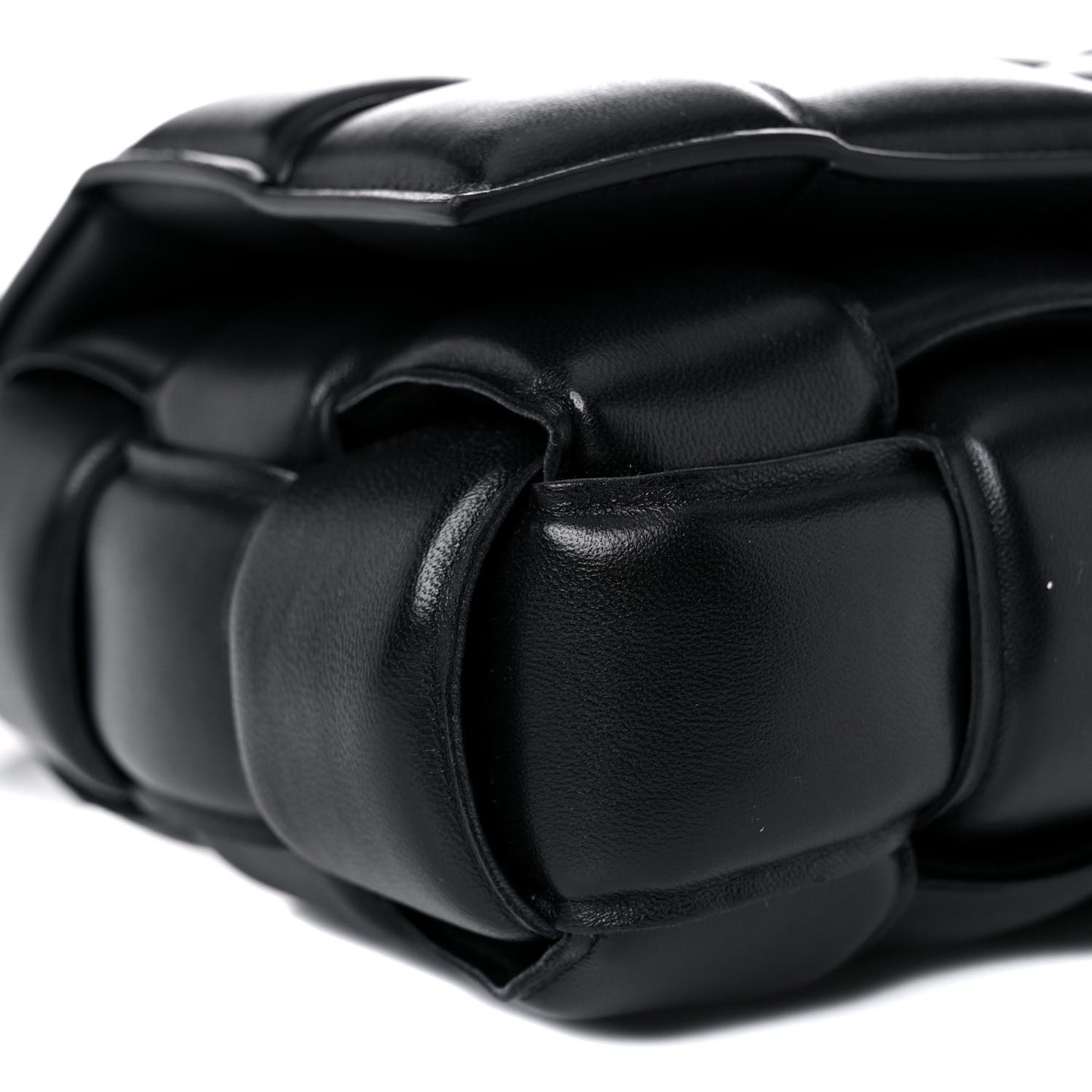 Nappa Maxi Intreccio Padded Cassette Crossbody Bag Black