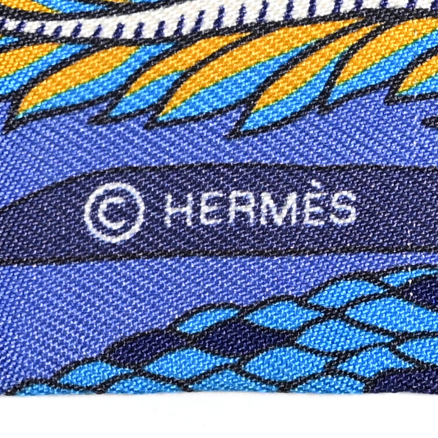 Hermes Silk Exposition Universelle Twilly Bleu Jaune Vif Rouge 4 of 7