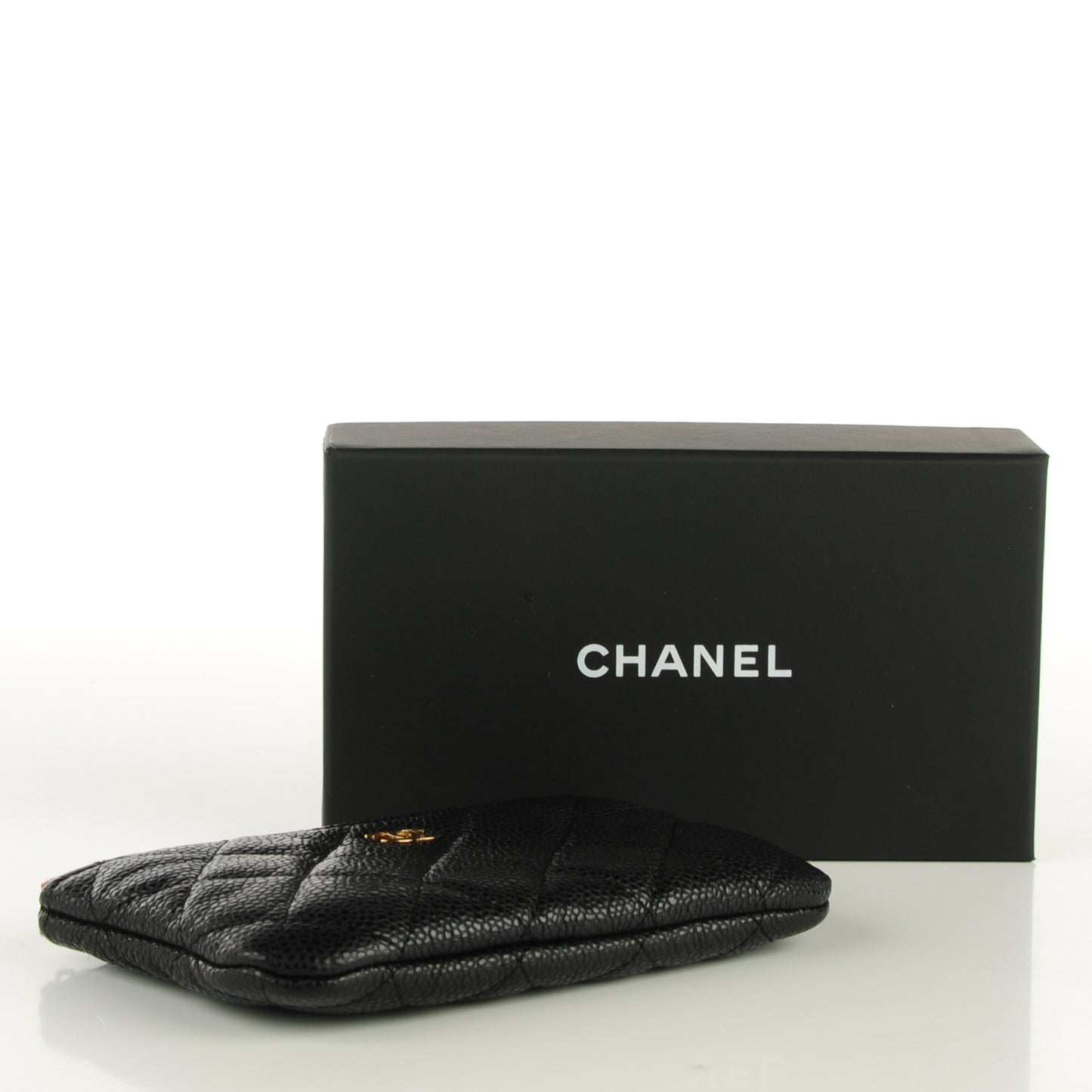Caviar Quilted Coin Purse Case Black