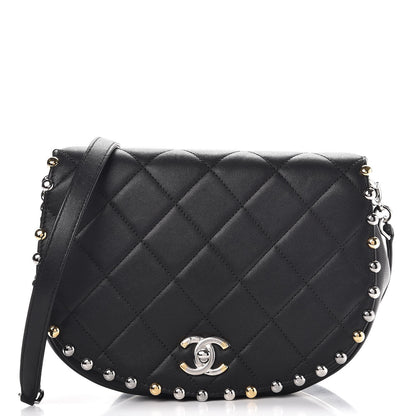 Chanel Lambskin Quilted Studded Bubble Flap Black 1 of 8