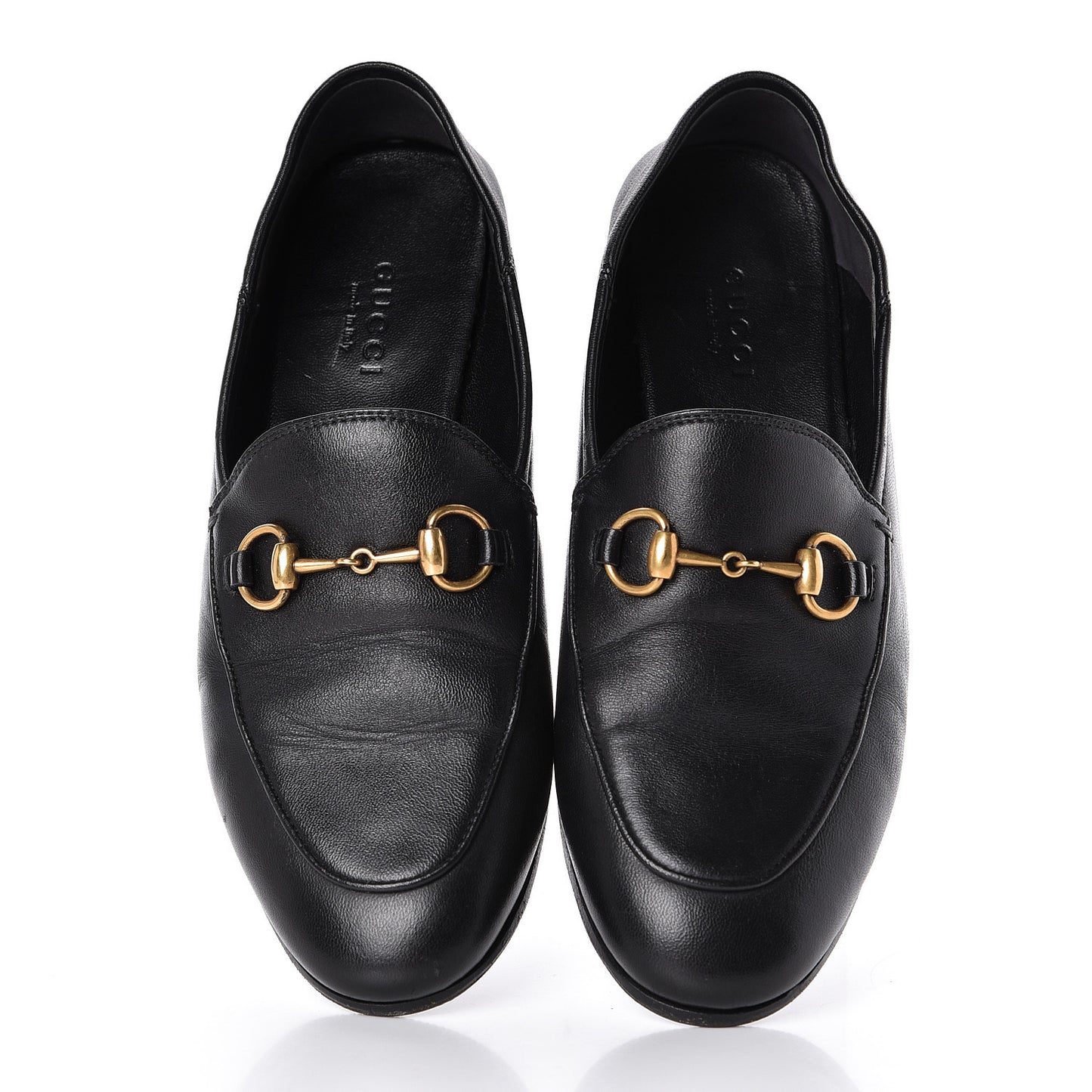 Lambskin Womens Brixton Horsebit Loafers 34.5 Black