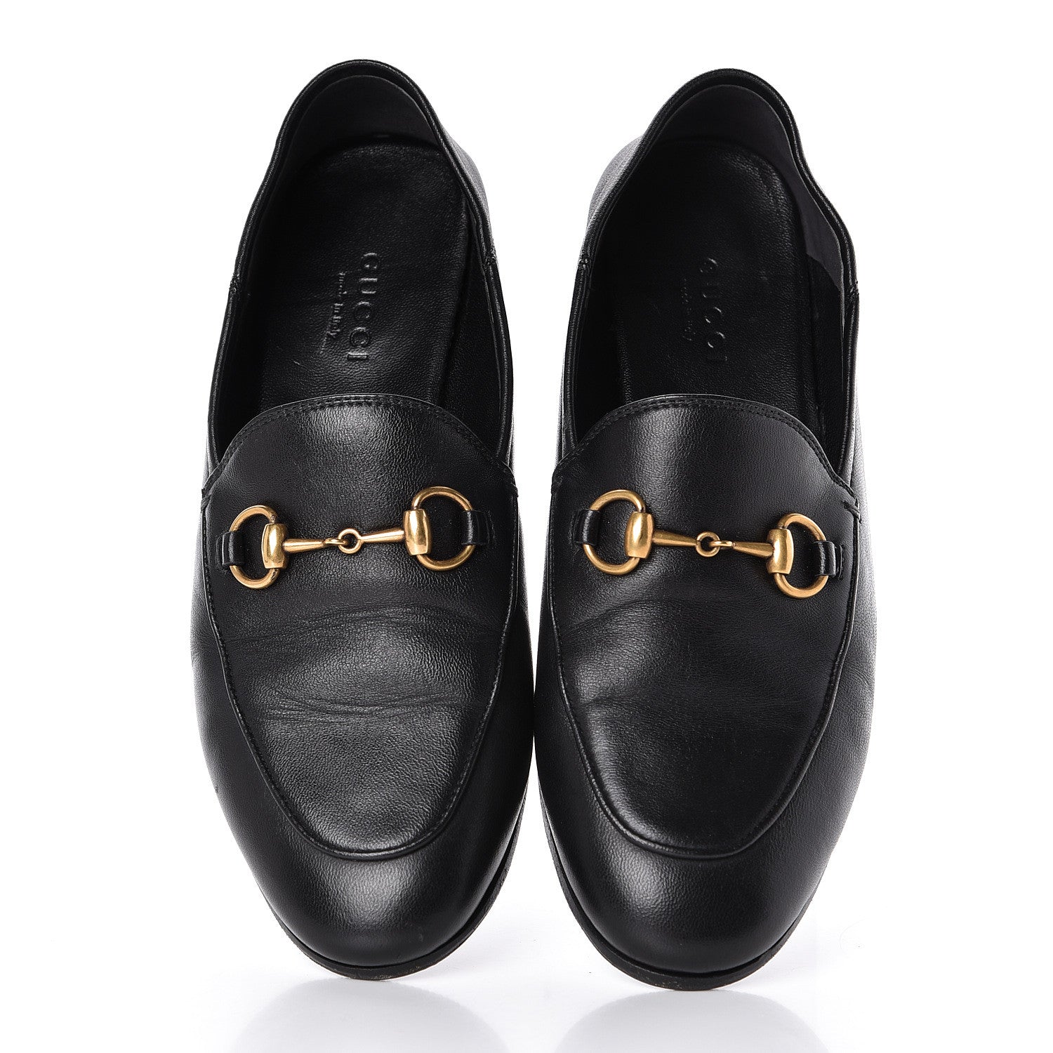 Gucci Lambskin Womens Brixton Horsebit Loafers 34.5 Black 5 of 20