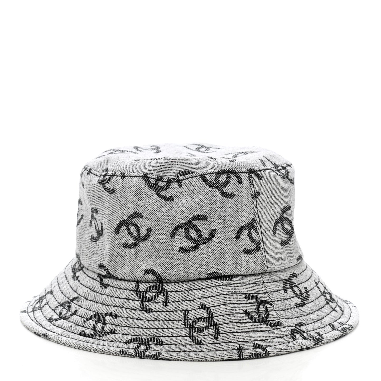 Denim CC Bucket Hat L White Black