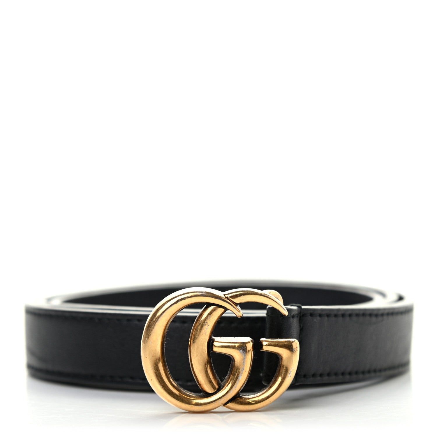 Gucci Calfskin Double G 20mm Belt 85 34 Black 1 of 5