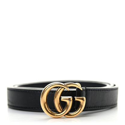 Gucci Calfskin Double G 20mm Belt 85 34 Black 1 of 5