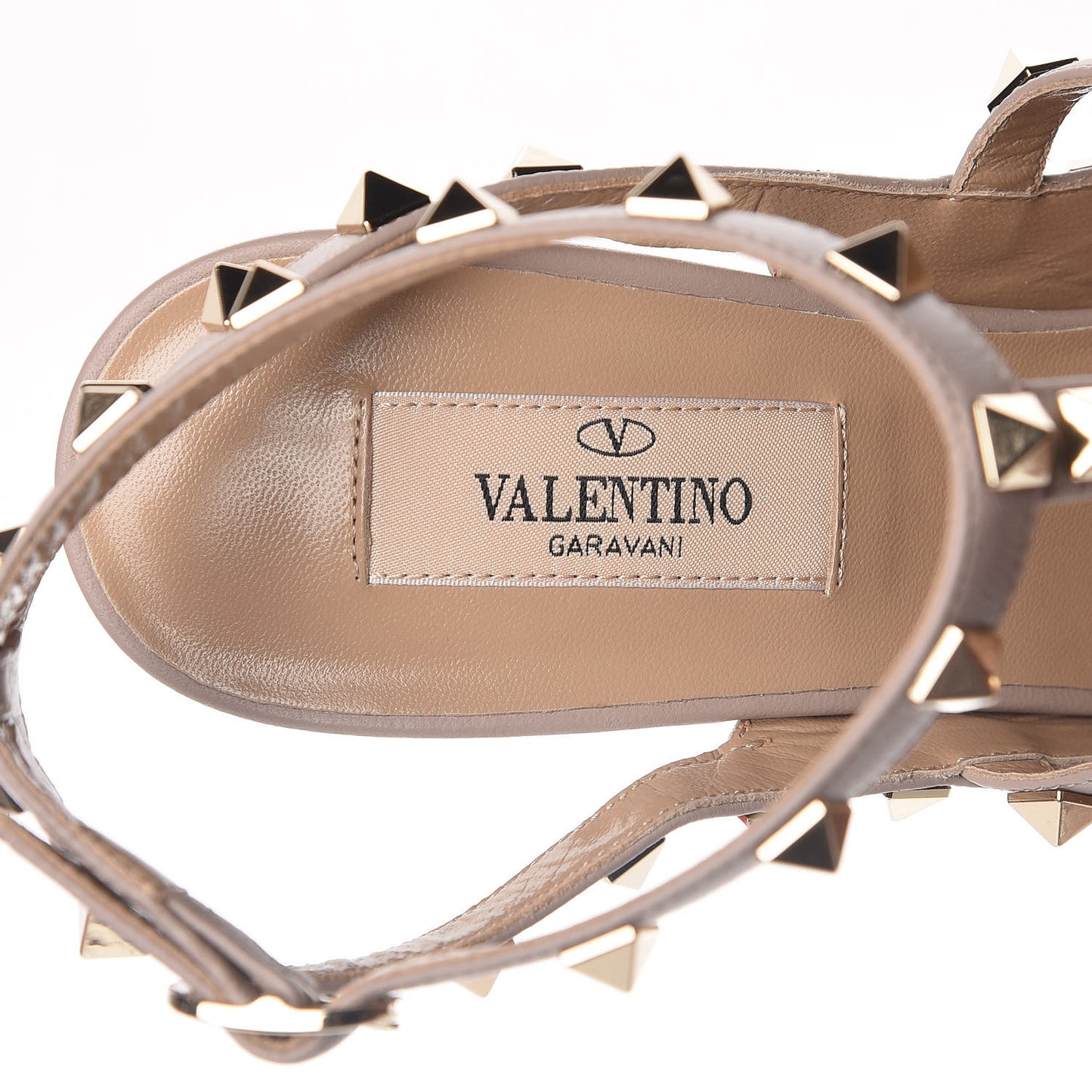 Patent Nappa Rockstud Ankle Strap 100mm Pumps 38 Orange Poudre