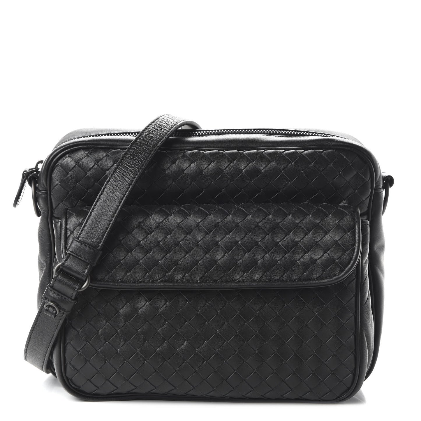 Nappa Intrecciato Messenger Bag Black