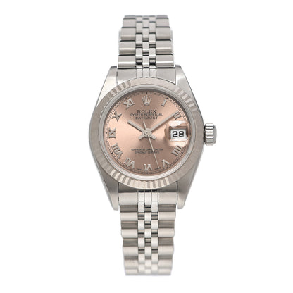 Rolex Stainless Steel 26mm Oyster Perpetual Datejust Watch Pink Roman 79174 1 of 5