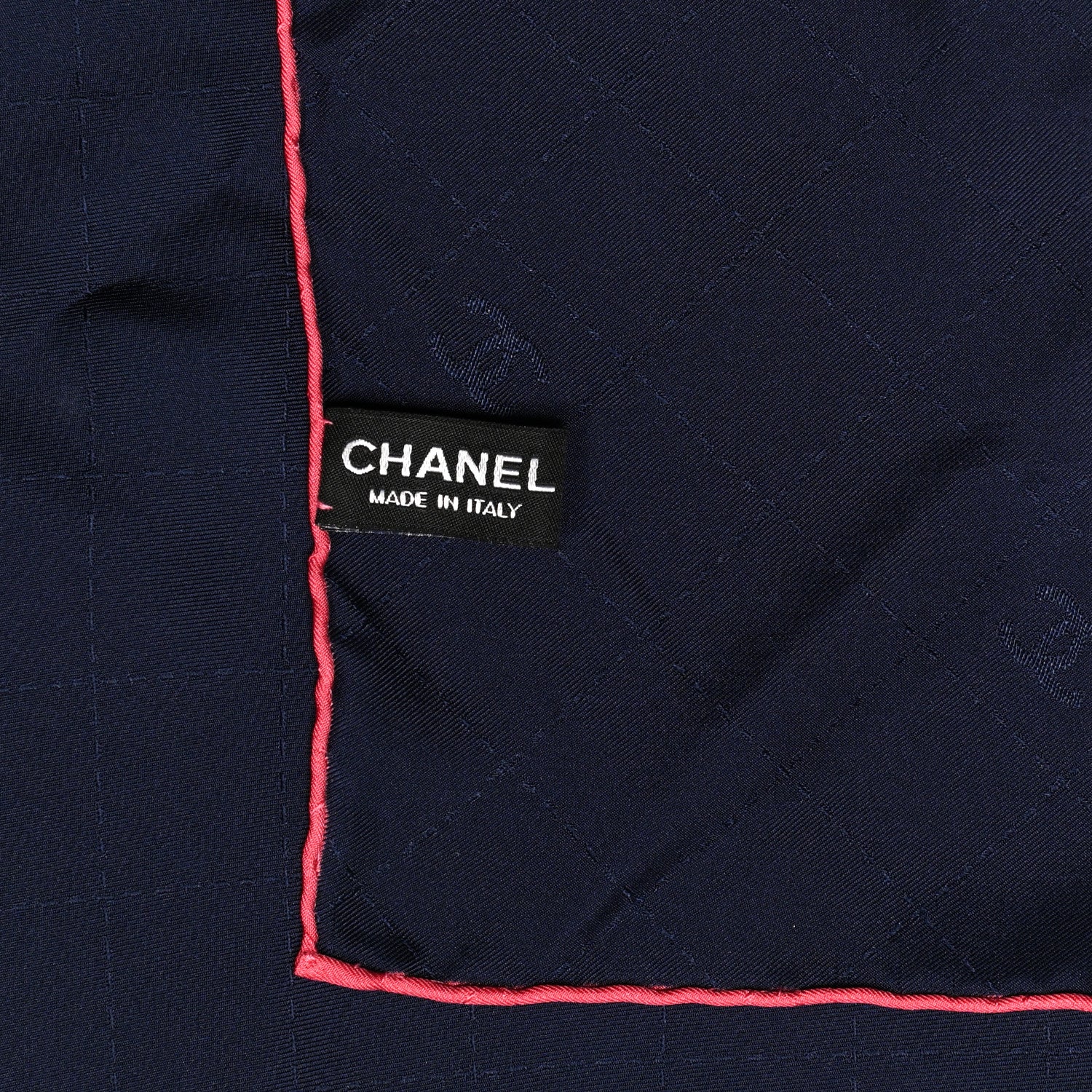 Chanel Silk CC Water Square Scarf Navy 3 of 3