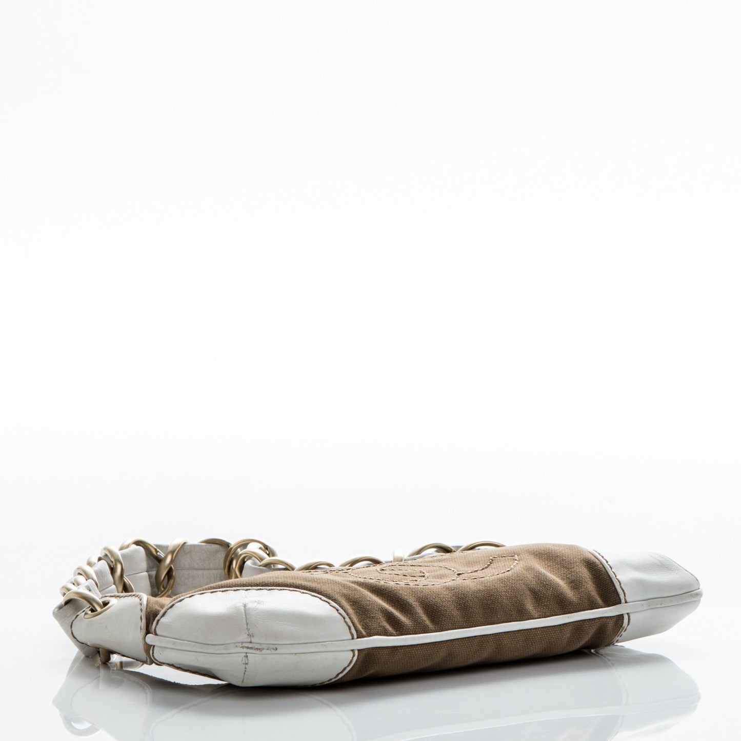Canvas CC Shoulder Bag Brown White
