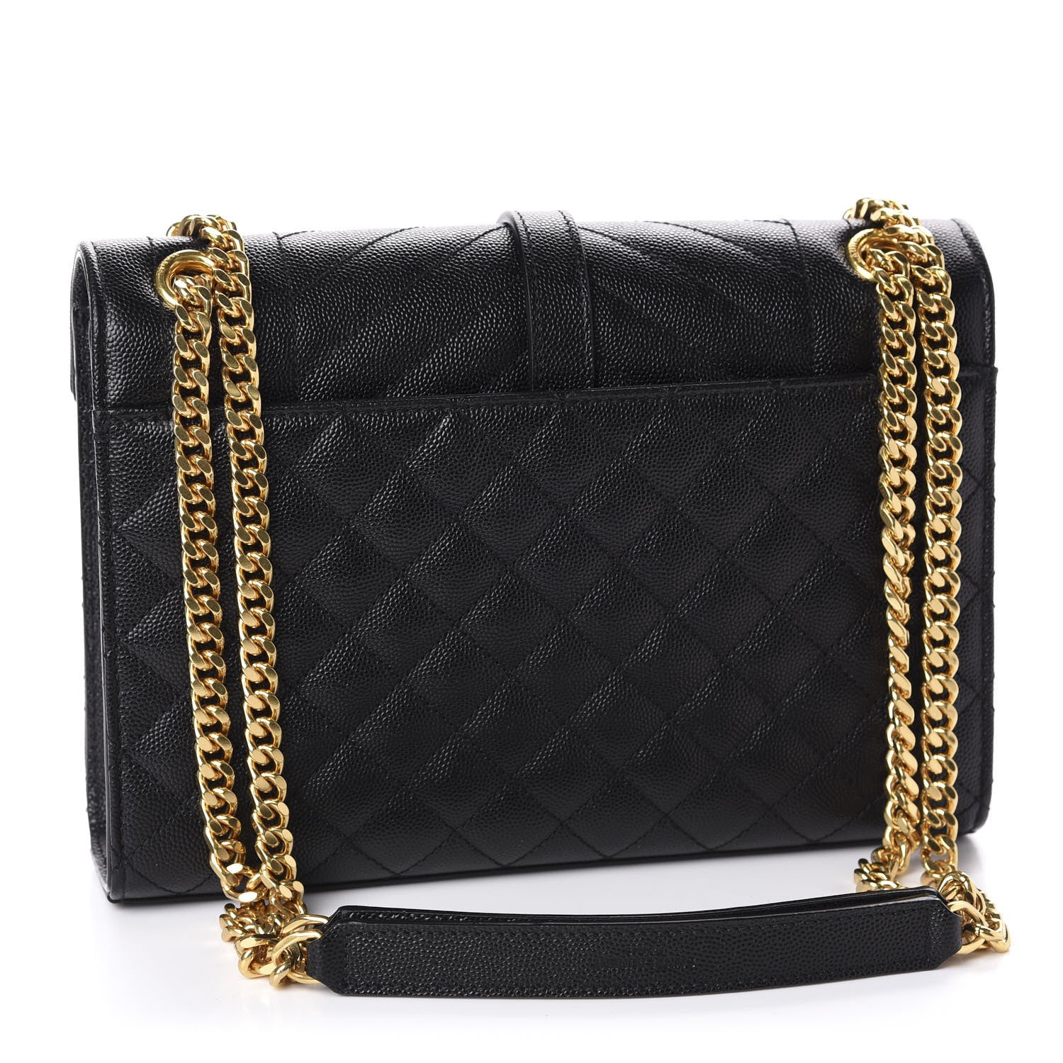 Saint Laurent Grain De Poudre Textured Mixed Matelasse Triquilt Medium Monogram Satchel Black 3 of 11