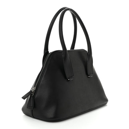 The Row Polished Saddle Calfskin Medium Devon Bag Black 3 of 9