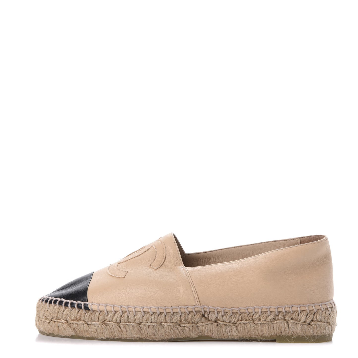 Lambskin CC Espadrilles 38 Beige Black
