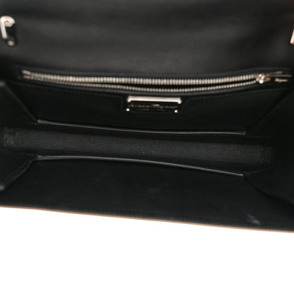Salvatore Ferragamo Hammered Calfskin Vara Bow Shoulder Bag Beige Black 5 of 11