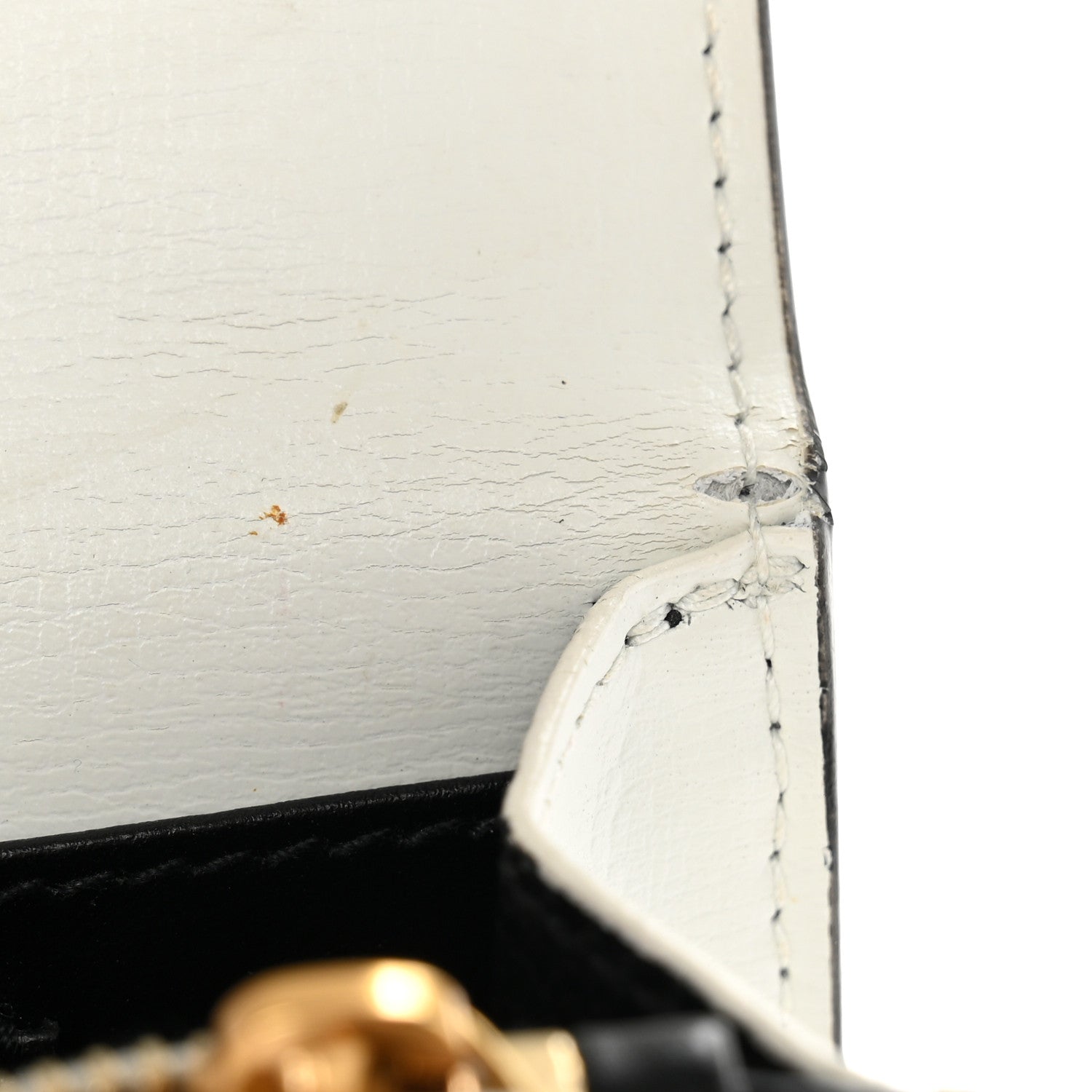 Saint Laurent New Aspen Calfskin Bi-Color Monogram Sunset Chain Wallet  Black Dirty White 10 of 13