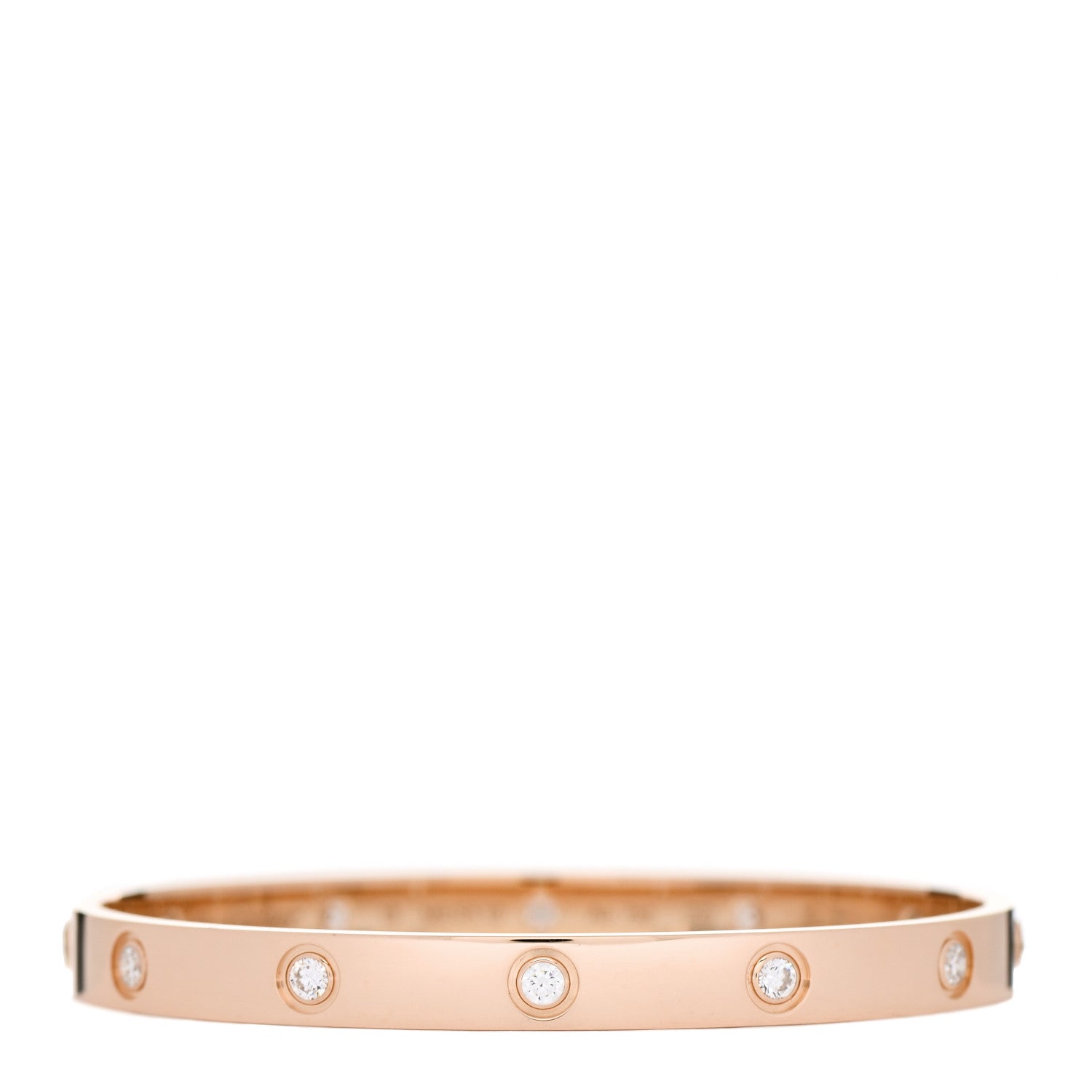 Cartier 18K Pink Gold 10 Diamond LOVE Bracelet 18 1 of 4