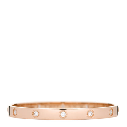 Cartier 18K Pink Gold 10 Diamond LOVE Bracelet 18 1 of 4