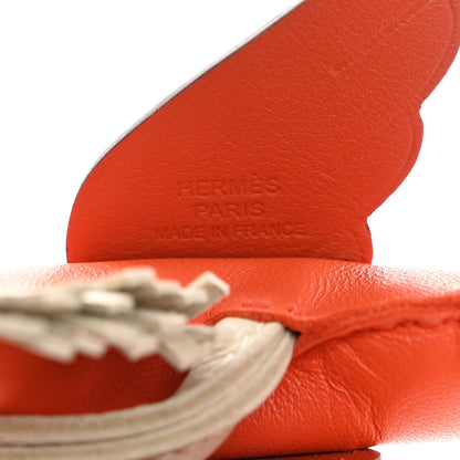 Hermes Milo Lambskin Grigri Rodeo Pegase Horse Bag Charm PM Orange Poppy Craie Terre Battue 3 of 5