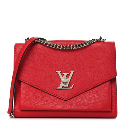 Louis Vuitton Soft Calfskin Mylockme Chain Bag BB Rubis 1 of 8