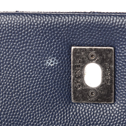 Chanel Caviar Quilted Large Coco Handle Flap Navy Blue 11 of 11