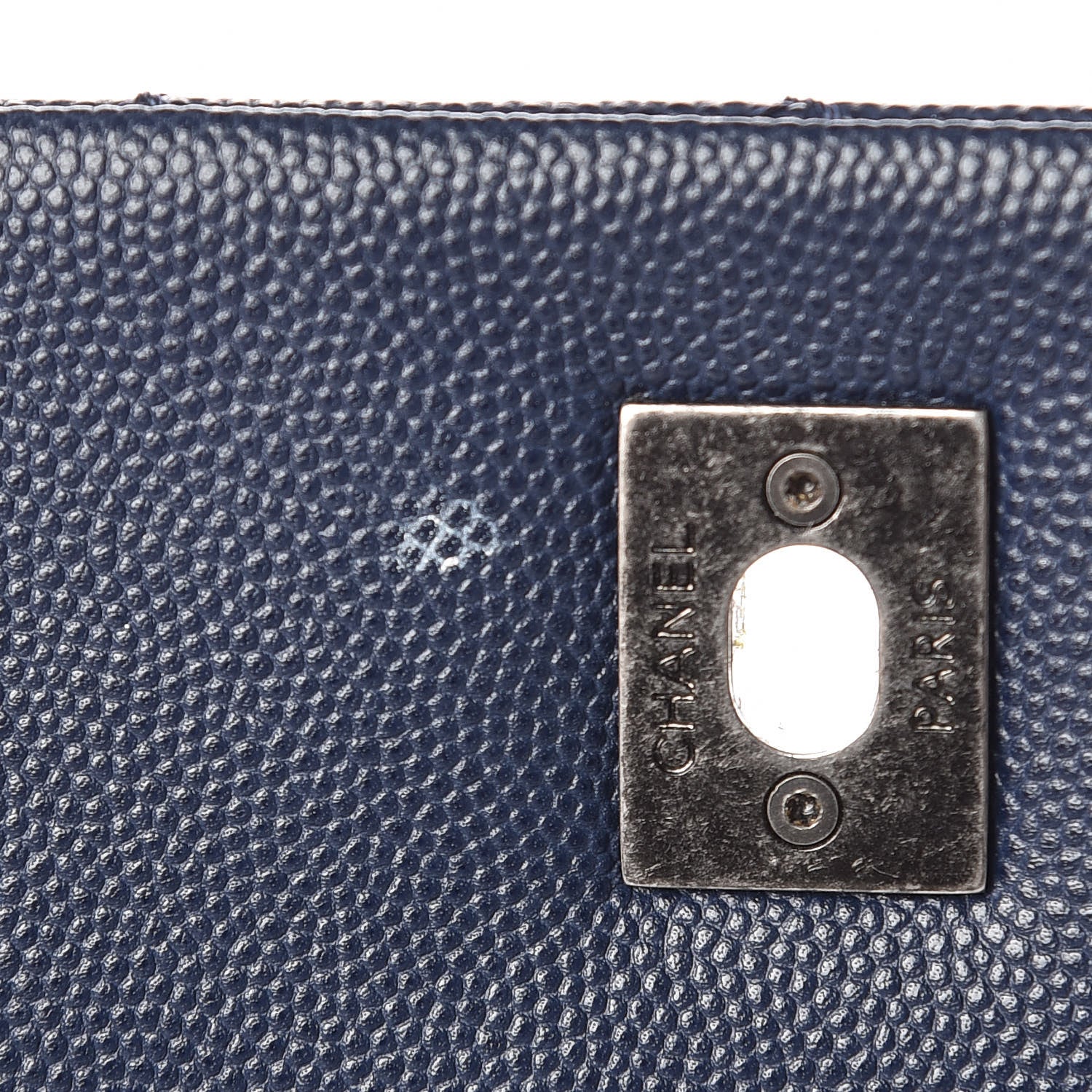 Chanel Caviar Quilted Large Coco Handle Flap Navy Blue 11 of 11