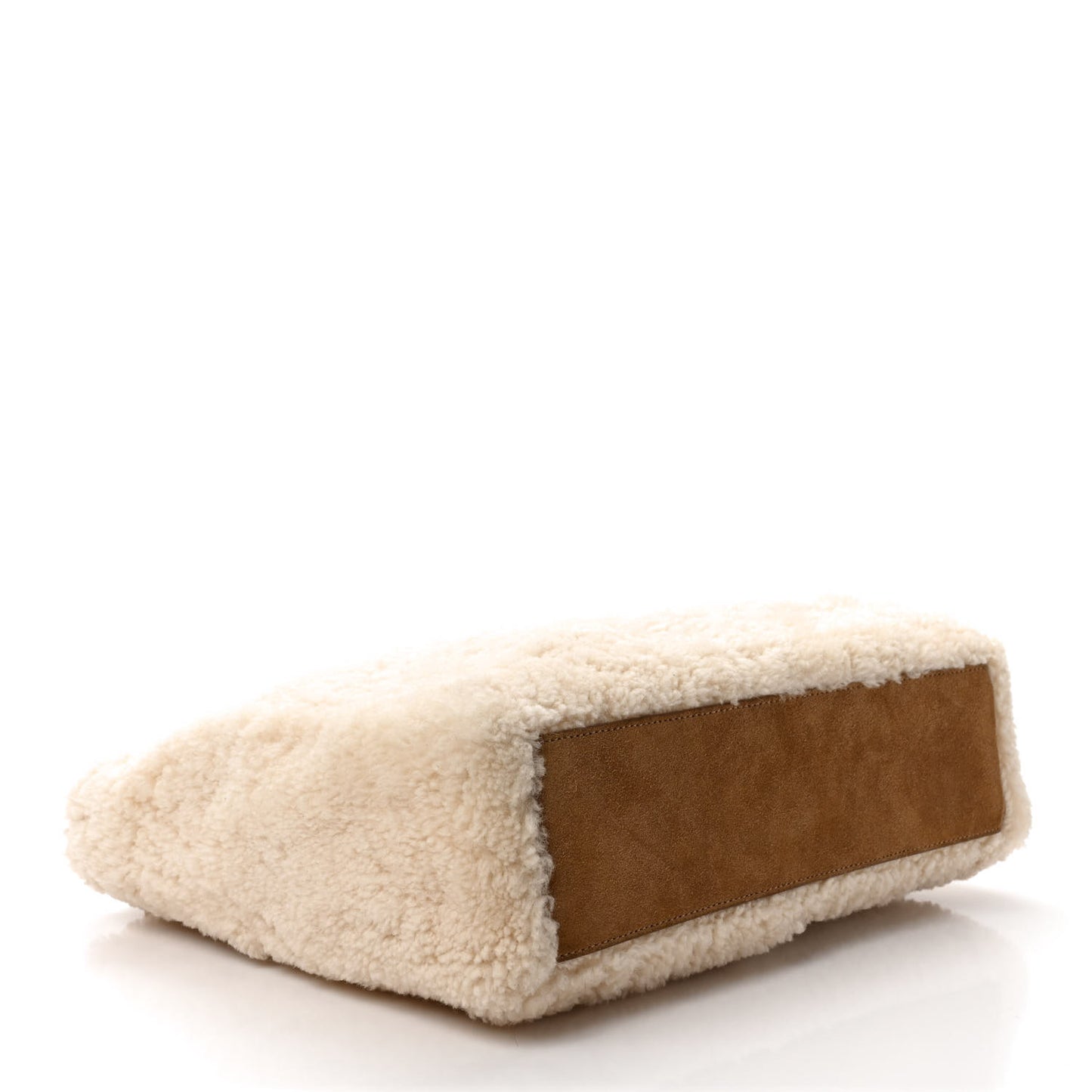 X UGG Suede Shearling Medium Shopping Bag Natural