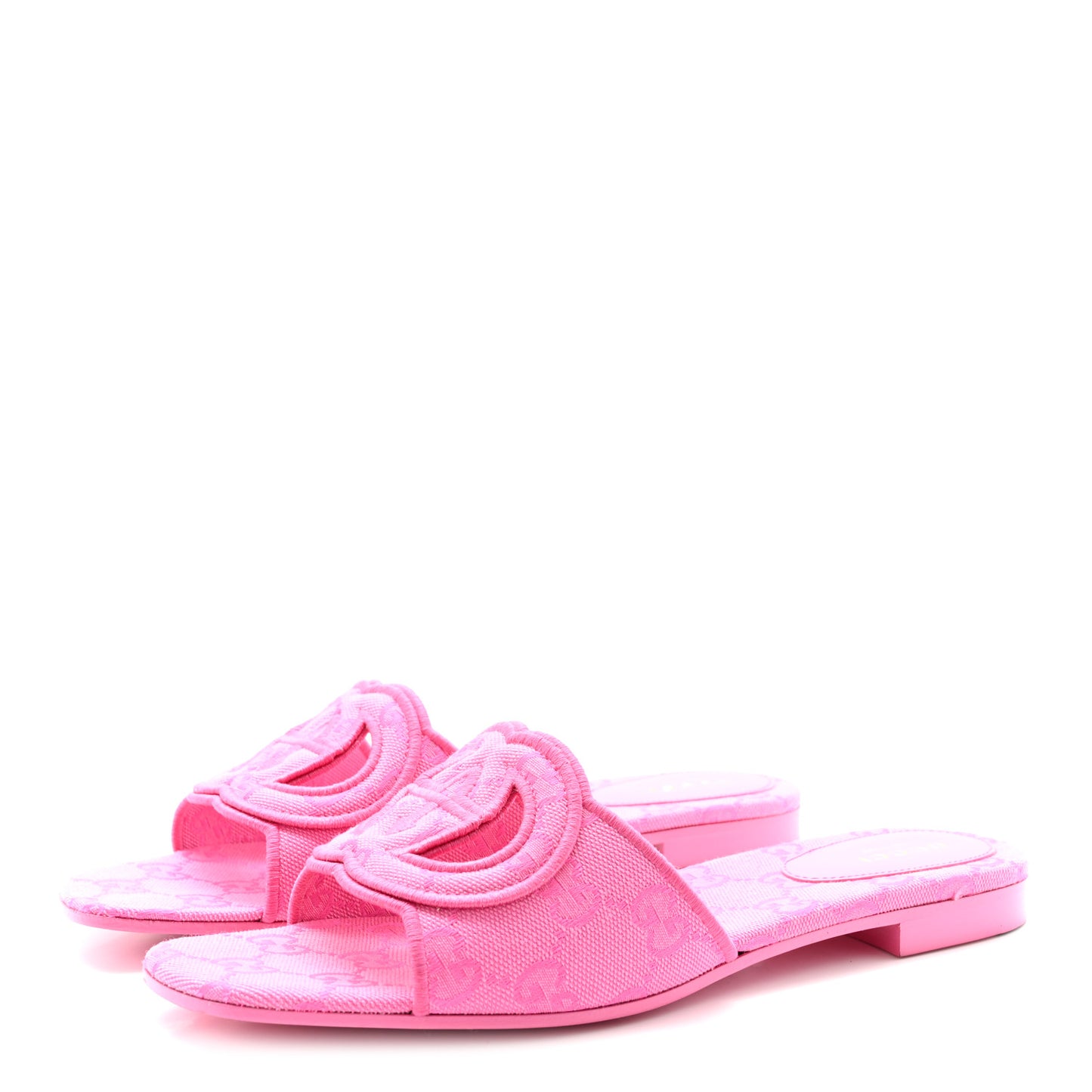 Canvas Interlocking G Womens Slide Sandals 38 Blossom Rose
