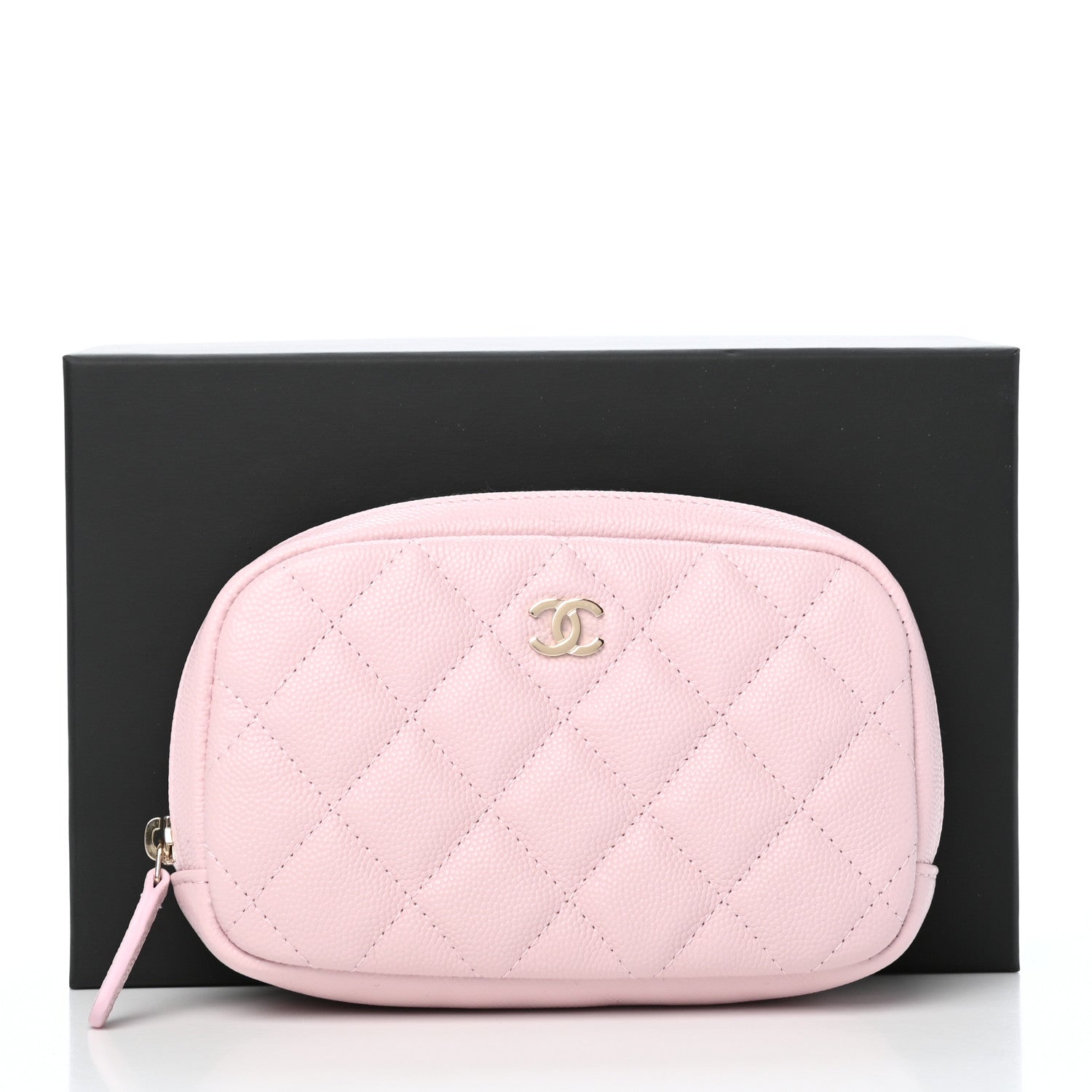 Chanel Caviar Quilted Small Curvy Pouch Cosmetic Case Light Pink 8 of 8