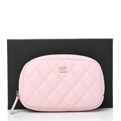 Chanel Caviar Quilted Small Curvy Pouch Cosmetic Case Light Pink 8 of 8