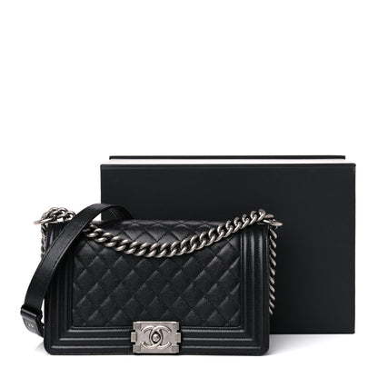 Chanel Caviar Quilted Medium Boy Flap Black 10 of 10