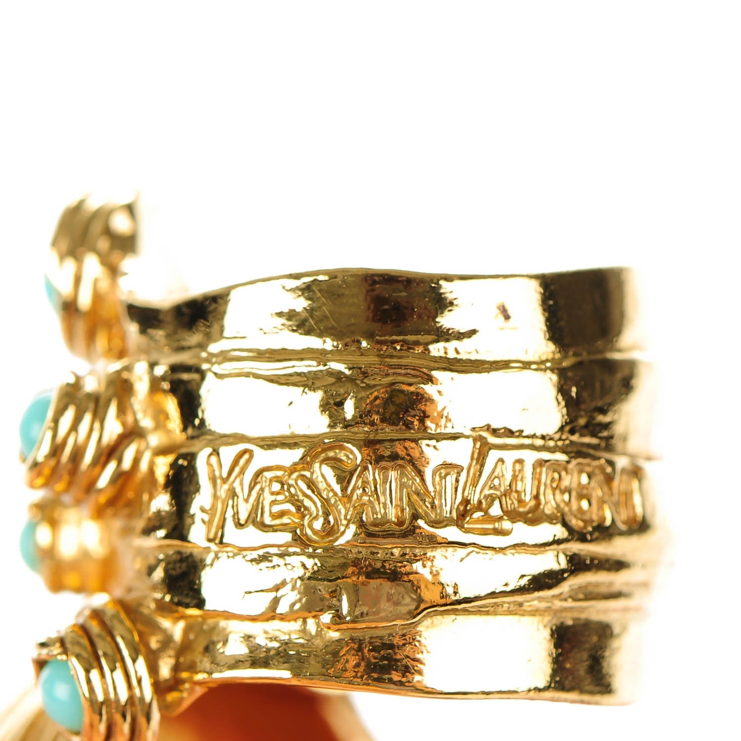 Saint Laurent Enamel Arty Ring Turquoise 5 of 6