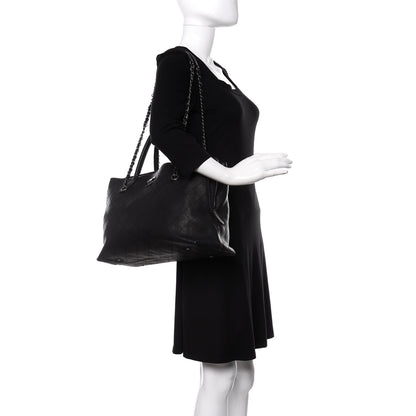 Chanel Grained Vegetal Calfskin Urban Shopping Tote Black 2 of 12