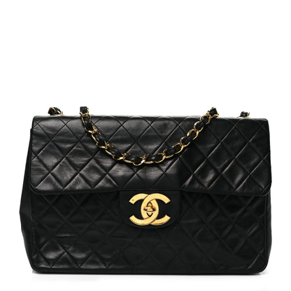 Chanel Lambskin Quilted XL Jumbo Single Flap Black 1 of 16