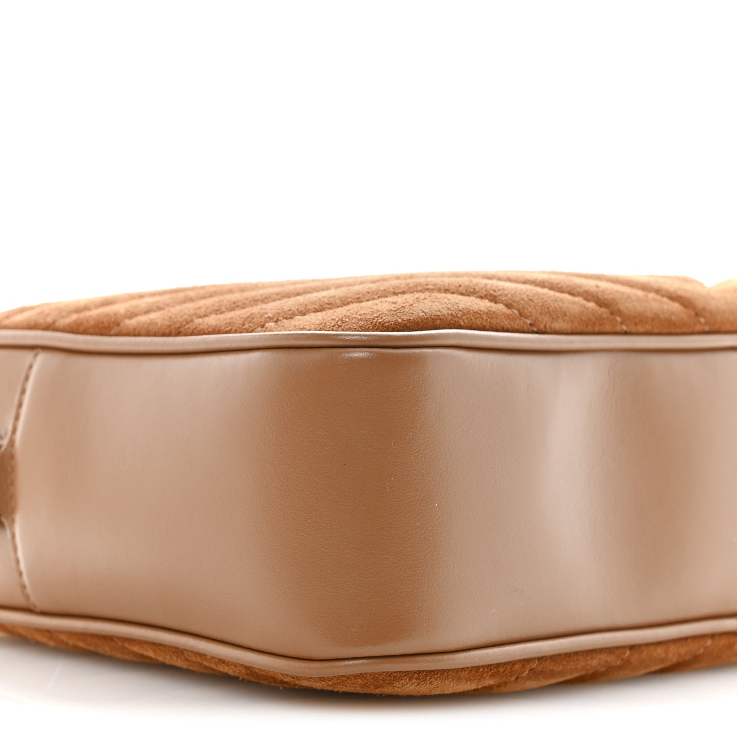 Suede Matelasse Monogram Lou Camera Bag Cinnamon