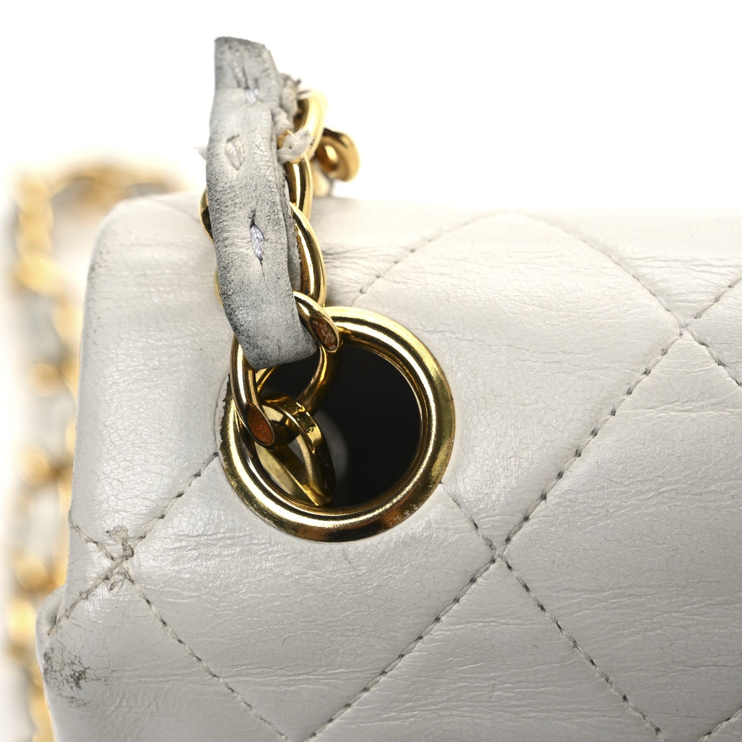 Chanel Lambskin Quilted Mini Square Flap White 17 of 18