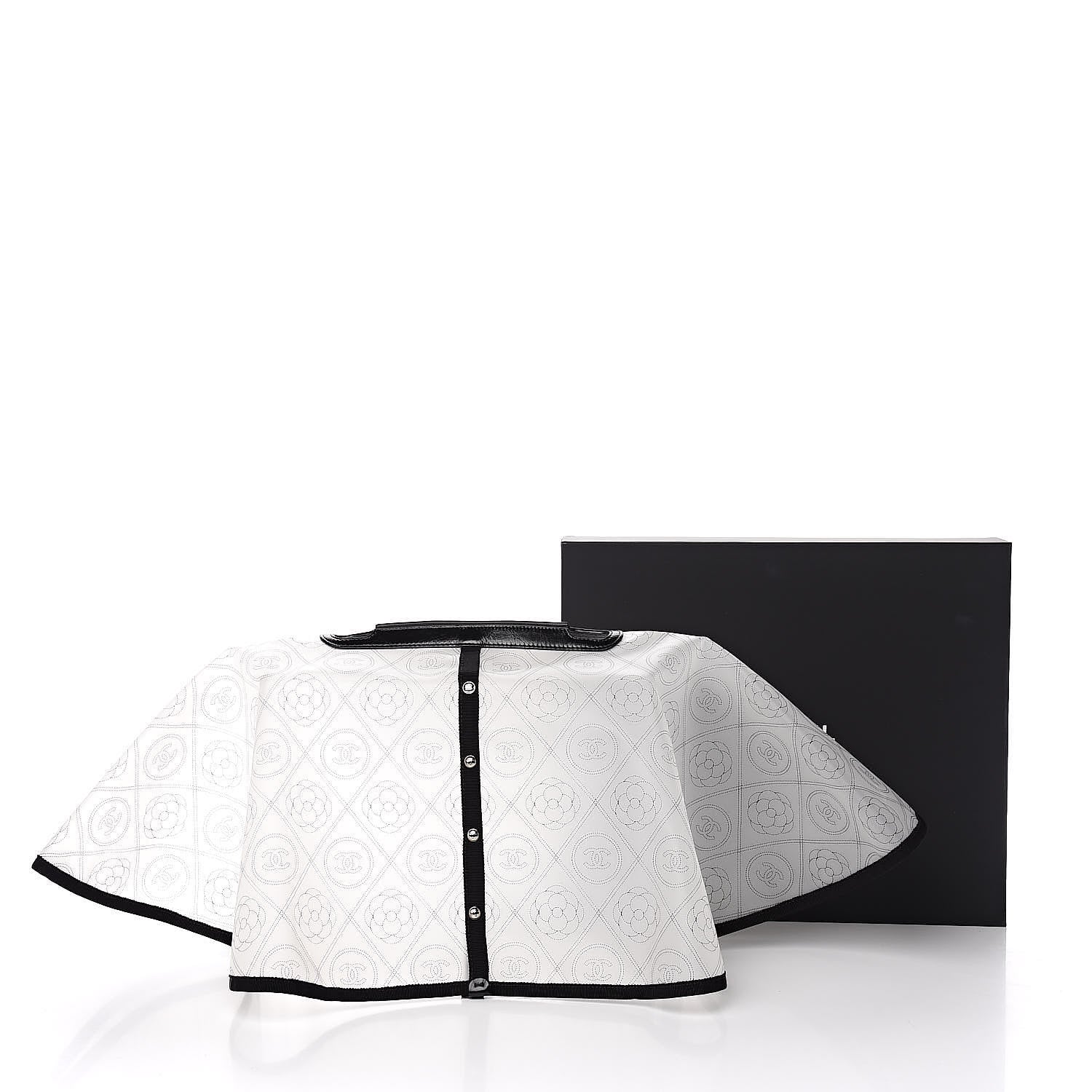 Chanel PVC Calfskin Coco Bag Raincoat White Black 6 of 6