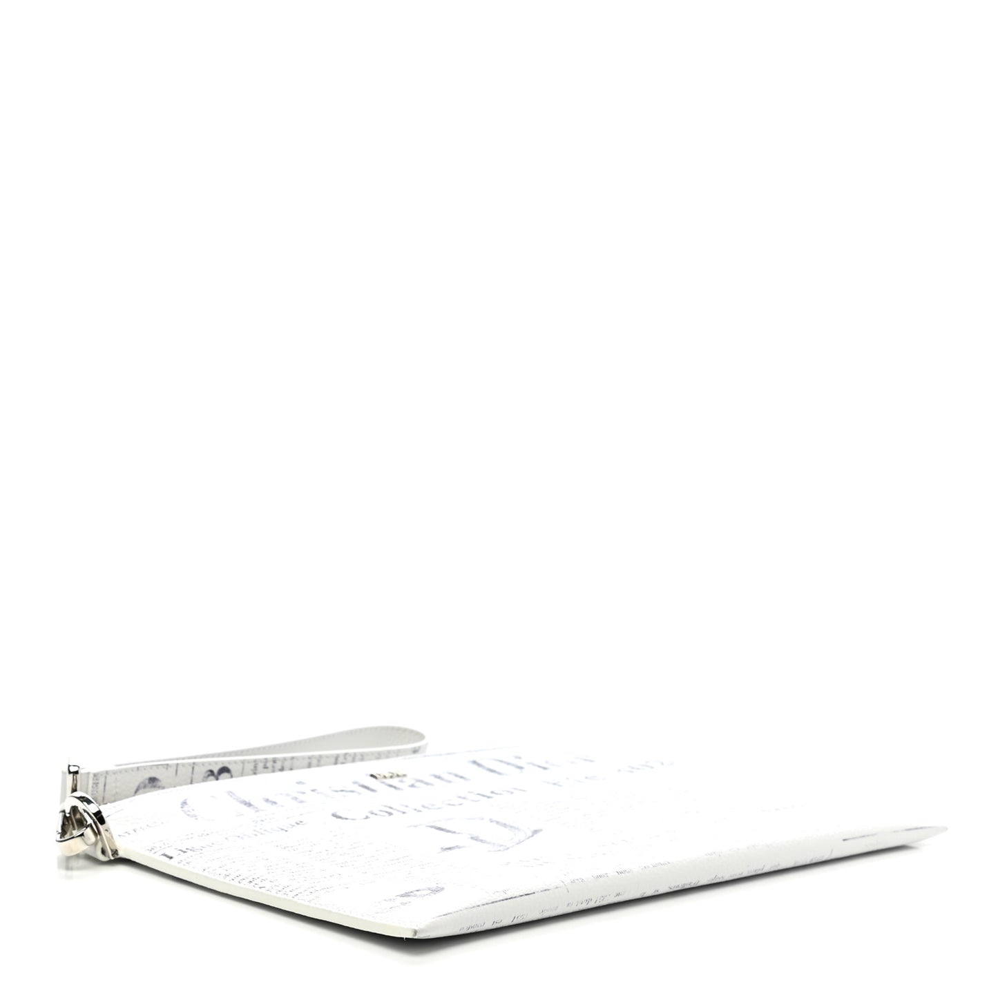 X DANIEL ARSHAM Grained Calfskin Newspaper Wristlet White