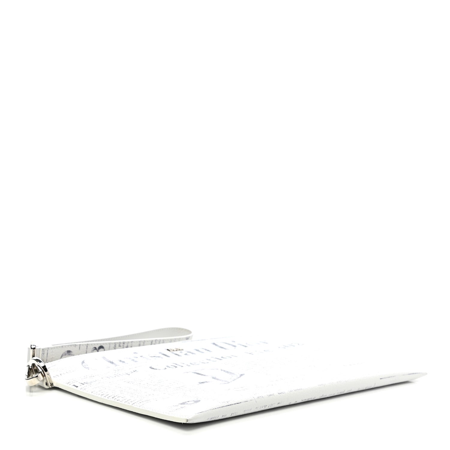 Christian Dior X DANIEL ARSHAM Grained Calfskin Newspaper Wristlet White 4 of 12