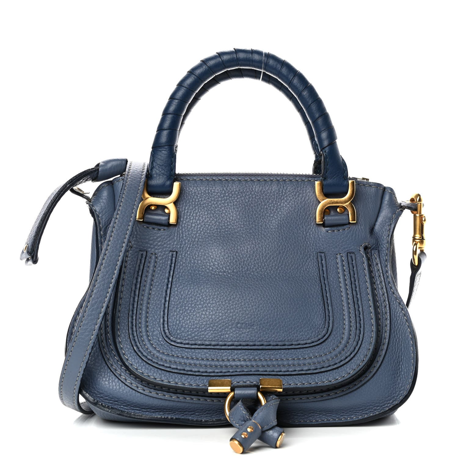 Chloe Calfskin Baby Marcie Satchel Street Blue 1 of 11