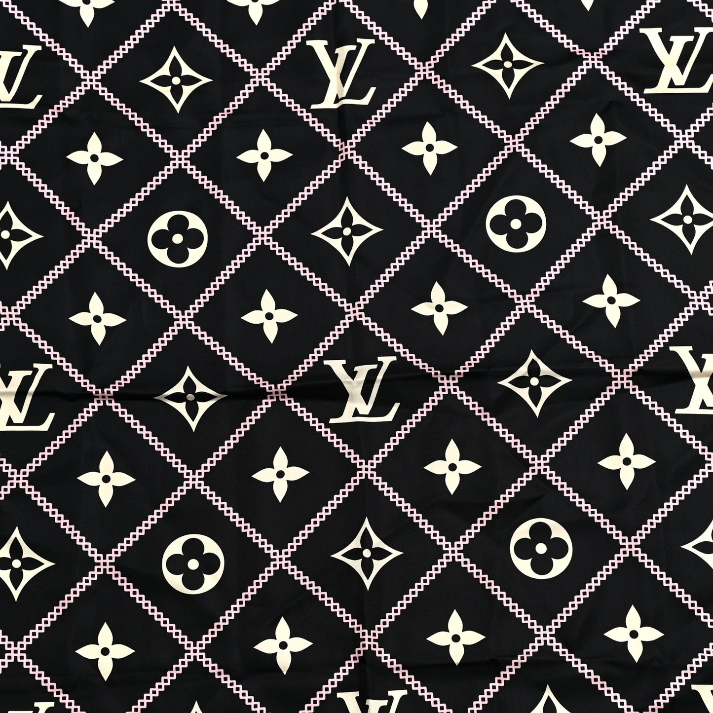 Silk Monogram Croisillon Scarf Black