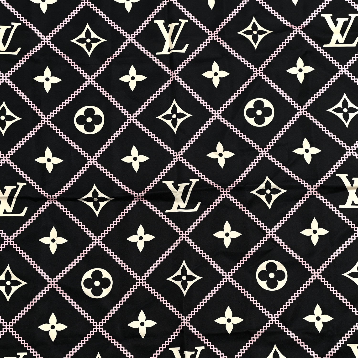 Louis Vuitton Silk Monogram Croisillon Scarf Black 2 of 4